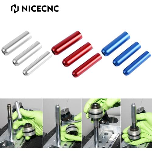 NICECNC Aluminum Alloy Shock Seal Bullet Tool CNC Machined 1 Set Red Titanium Blue Motorcycle