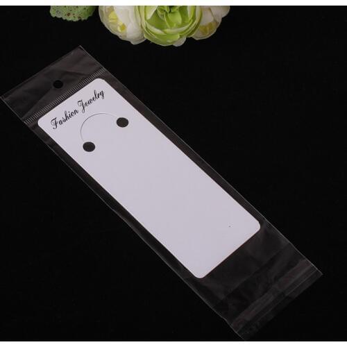 100pcs Kraft Keychain Cards Thick with OPP Bag 12.8x4.8cm Paper Craft Card Hang Tag Jewelry Displays