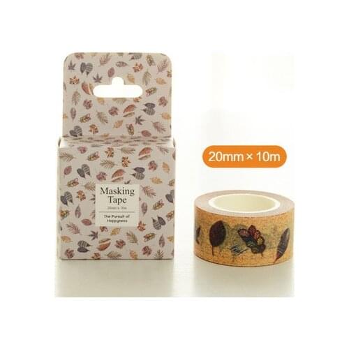 2cm 10m 1 pcs leave print design washi tape Adhesive DIY Scrapbook Sticker Label Masking home decor
