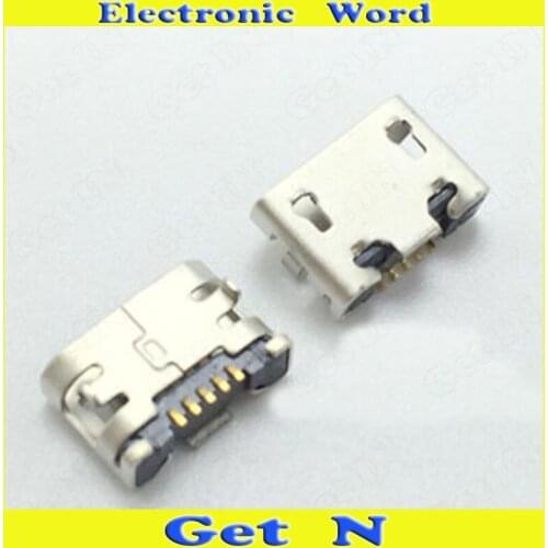 2000pcs 6.4mm Spacing Micro 5P 5Pins USB Female Port Jacks for Mobile Phone Connectors Micro USB Charger Ports