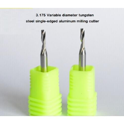 3.175 variable diameter tungsten steel single-edged aluminum milling cutter, aluminum-plastic plate aluminum alloy door and wind