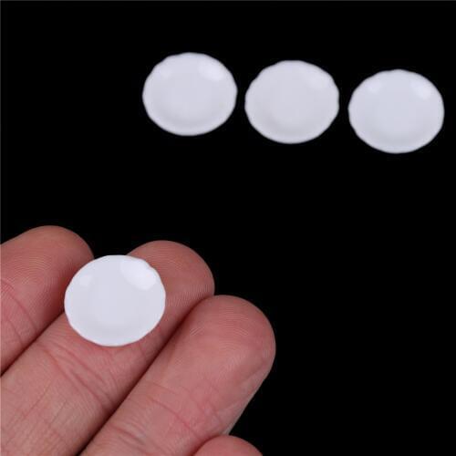 4pcs/set White Dishes Tableware Miniatures For 1:12 Dollhouse Furniture Accessories Round Dishes Plate Tableware Kitchen Toy
