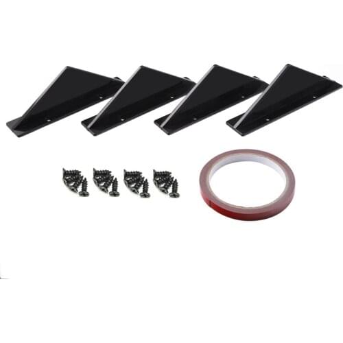 4 PCS Universal Car Rear Bumper Lip Diffuser Triple-cornered Spoiler for Benz Toyota Jeep E90 MK5 A3 Etc