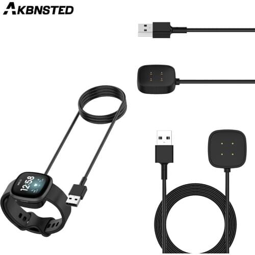 AKBNSTED 30CM 100CM Long USB Port Magnetic Fast Charge Charger Dock For Fitbit Versa 3/Fitbit Sense Smart Watch Charging Cable