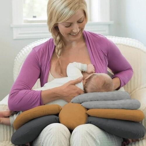 Anti-Allergic %100 Silicone Fiber Filling Poly Cotton Elevate Nursing Breastfeeding Soft Pillow Cushion Support for Babies Mom