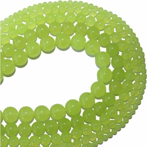 Free Shipping Natural Stone Lemon Green Jades Round Beads 4 6 8 10 12 MM Pick Size For Jewelry Making Diy Bracelet Necklace