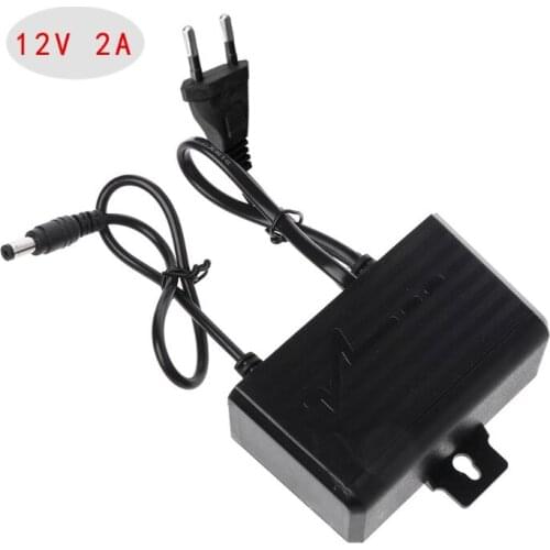 K92F Power Supply AC DC Charger Adapter 12V 2A EU US Plug Waterproof Outdoor for Monitor CCTV CCD Security Camera