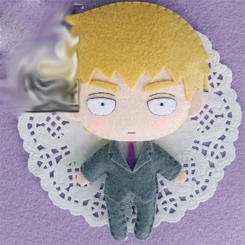 Anime Mob Psycho 100 Cartoon reigen arataka DIY Material Hanging Keychain Plush Doll Cosplay Accessories Decor for Boy Girl