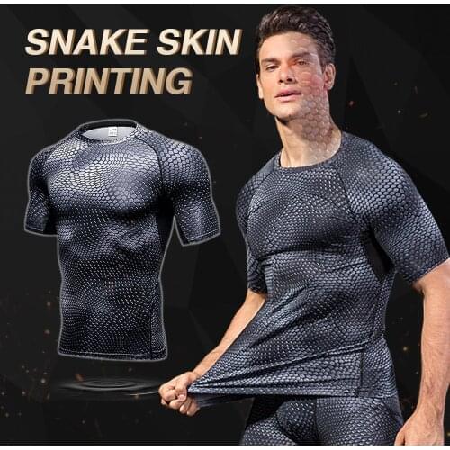 Quick Dry Workout Running Shirt Compression Fitness Tops Breathable Jersey Gym T-shirts Clothing Rashguard Male Sport Shirts Men