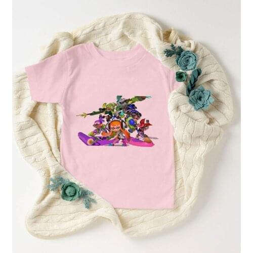 Kids Splatoon Inkling Design T Shirt Boys Girls Cute Short Sleeve Tops Children Novelty Family Game T-Shirt Girl Boy Baby Shirt