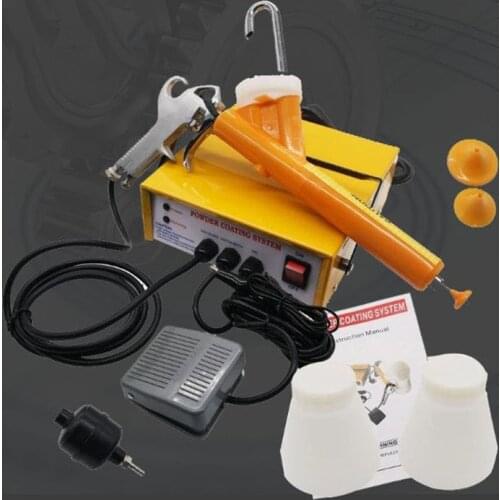 Electrostatic Powder Coating System PC03-5 3.3W Electric Spray Gun Painter 5cfm Powder Coating Gun Yellow Paint Tools