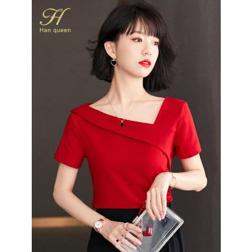 Женские футболки с коротким рукавом H Han Queen China At AliExpress