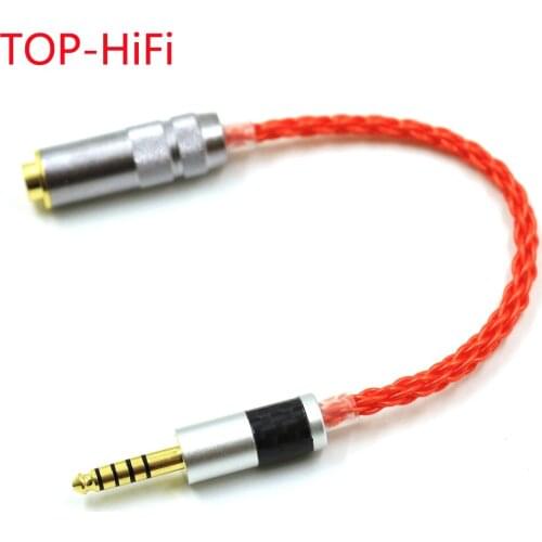 TOP-HiFi UPOCC Silver Plated 4.4mm TRRS Balanced Male to 4.4mm Balanced Female Audio Adapter Cable 4.4mm Male To 4.4mm Connector
