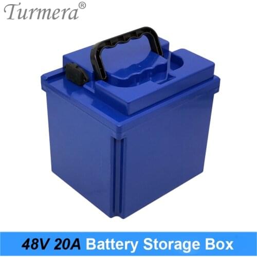 Turmera 48V 20Ah Electric Bike Battery Storage Box Empty with Handheld can Build 112 Pieces 18650 Li-ion Batteries for 13S8P Use