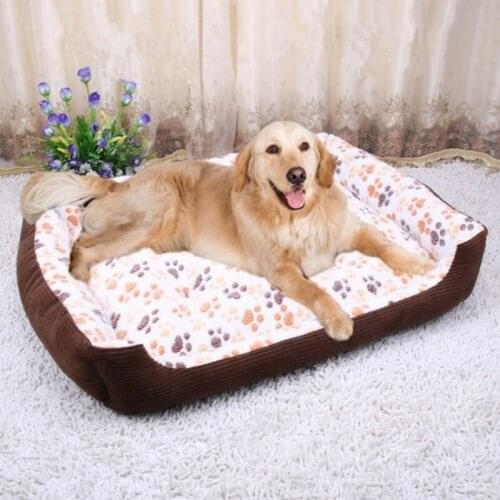 Footprint Pet Bed Warm Small Medium Large Dog Soft Nest Washable House For Cat Puppy Cotton Kennel Mat Sofa Pet Products