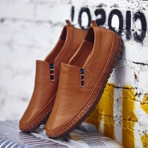 Hot Sale Men Casual Shoes Summer Genuine Leather Men Loafers Moccasins Slip On Mens Flats Breathable Male Driving Shoes