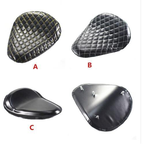 Motorcycle Black Leather Retro Solo Driver Seat Saddle Seat Pad For Dyna Forty Eight Heritage Softail Chopper Old School