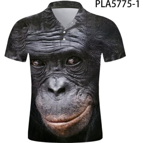 3D Printed Polo Shirt Men Ropa Orangutan Polo Homme Fashion Camisas Streetwear Casual Hombres Harajuku Cool Short Sleeve Ropa