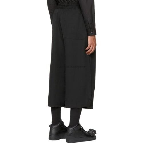 Mens casual trousers harem pants baggy tapered dark Yamamoto Yoshi style European and American fashion black