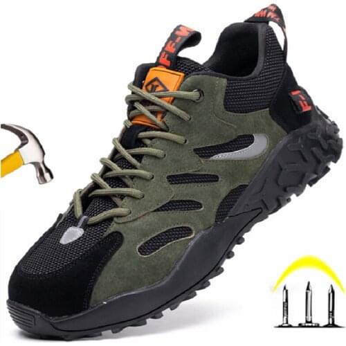 Indestructible Work Safety Shoes Men Steel Toe Cap Work Shoes Sneakers Light Breathable Puncture-Proof Boots Male Shoes