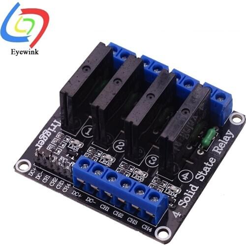 Low Level & High Level 5V 4 Channel SSR G3MB-202P Solid State Relay Module 250V 2A Output with Resistive Fuse For Arduino