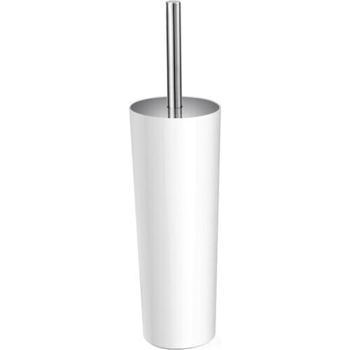 OUNONA Toilet Brush and Holder Set Good Grip Compact Modern Design Toilet Bowl Cleaner Brush Set for Bathroom (White)