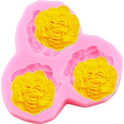 Peony Silicone Mold DIY Wedding Flower Fondant Cake Decorating Tools Chocolate Cupcake Topper Candy Polymer Clay Resin Moulds