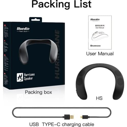 Orignal Bluedio HS neck-mounted portable wireless speakers bass Bluetooth-compatible FM radio support SD-card slot soundbox