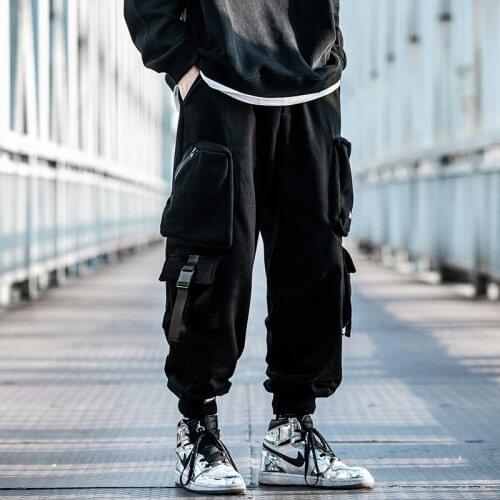 Casual Mens Clothes Harajuku Hip Hop Jogger Cargo Pants Plush Thick Autumn Winter Sports Sweatpants Techwear Streetwear Trouser