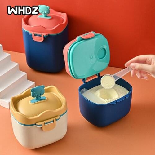 Simple Portable Cute Newborn Baby Food Storage Milk Powder Storage Box Container Cereal Cartoon Feeding Lunch Box Kids Gift
