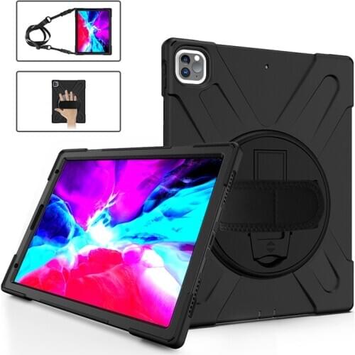 Heavy Duty Shockproof Case For New iPad Pro 12.9 inch 2020 Tablet Kickstand Silicon Cover for 2020 iPad Pro 12.9"case Neck Strap