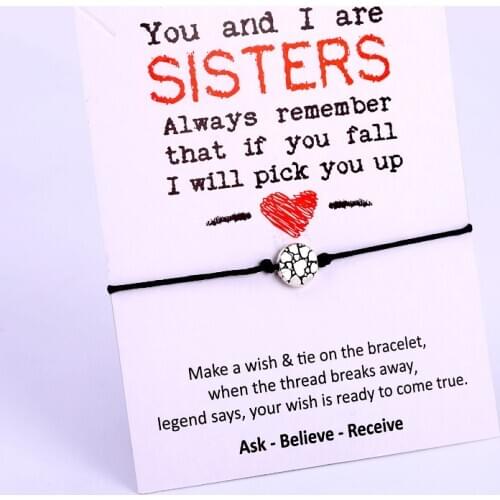 Sisters Heart Sister Charm Bracelets Lobster Claw Clasps Adjustable Chain Jewelry Women Girl Friendship Gift Drop Shipping