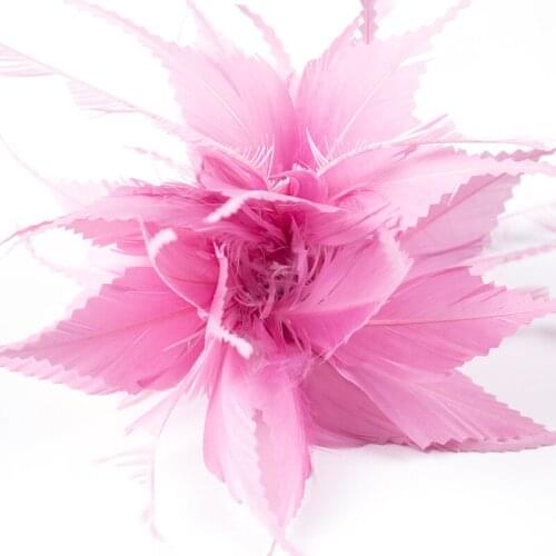 Net Fascinators / Clip Headdress Accessory/Feathers Headpiece with Flower Wedding / Special Occasion / Tea Party Headpiece