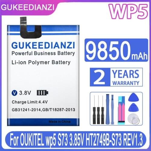 GUKEEDIANZI Replacement Battery WP5 9850mAh For OUKITEL wp5 S73 3.85V HT2749B-S73 REV1.3 wp 5