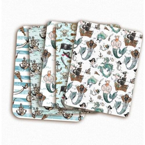 Polyester Cotton Fabric By The Yard Pirates Printed Cloth Sewing Supplies Materials Clothes Dress Making Diy Crafts 45*145cm/Pc