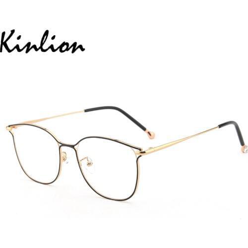 Vintage Cat Eye Anti Blue Women Glasses Frame Clear Lens Metal Irregular Polygon Computer Eyeglasses Mens Eyewear Frames 2020