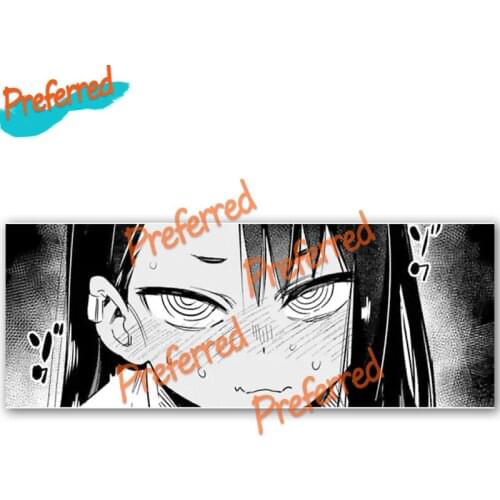 High Quality Cartoon Anime Nagatoro Blush Slap Funny Car Sticker Waterproof JDM VAN RV Decal Window Bumper Decor