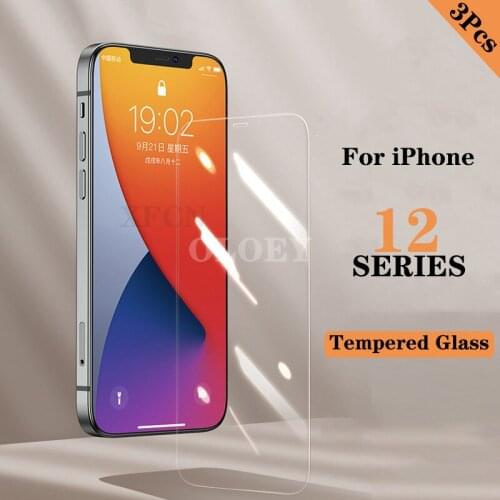 3Pcs Protective Tempered Glass For iPhone 12Pro 12 Pro Max Case Screen Protector Protection Film on Iphone12 Mini 12promax Glass