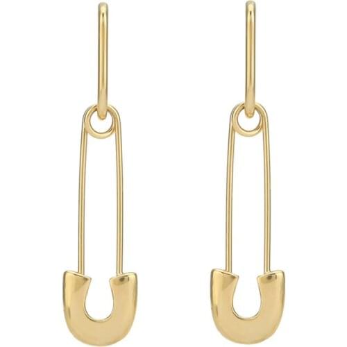 Stainless Steel Paper Clip Drop Earrings For Women Geometric Pin Dangle Earrings Long Earcuffs Fashion Jewelry Accessories Gifts