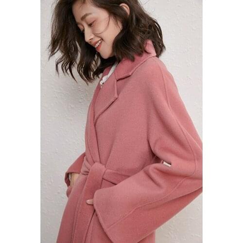 20 new style Korean style classic handmade double faced woolen coat woolen coat womens autumn winter 20014