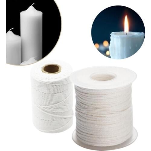1Pcs 61m Quality Cotton Braid Candle Wicks Core White Woven Wicks DIY Candle Making Material Non-smoke Oil Lamp Candles Supplies