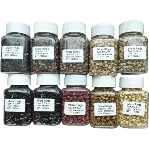 1000 pieces 5*3*3mm silicone micro ring beads hair extensions Ring Beads for hair extensions hair beads