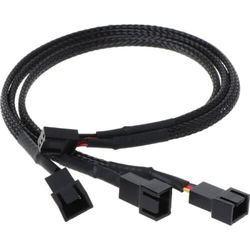 12V 30CM 3Pin Fan PWM 1 to 3 Way Power Supply Extension Cable Y Splitter Port Multiplier PC Computer Cooling Wire Accessories