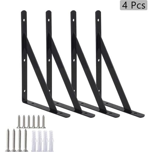2 Pairs 6 Inch Triangle Shelf Bracket Thickened Wall Rack Bracket Support Load-Bearing Right Angle Support Frame
