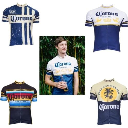 2019 classic corona cycling jersey ropa Ciclismo men Short sleeve cycling clothing maillot outdoor bike wear Retro jersey