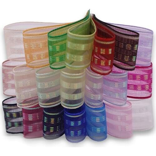 25yards 16mm Multicolored Double Jacquard Organza Stain Ribbon for Hairbow Handmade Bouquet Gift Wrapping DIY Crafts Accessories