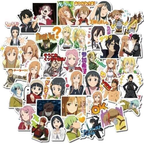 40pcs Anime Stickers Sword Art Online Stickers for Guitar DIY TOY Motorcycle Car Skateboard Snowboard Laptop Luggage Stickers