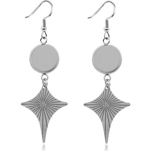 6pcs Stainless Steel Earrings Bases Settings Earring Blank DIY Fit 10 12 14 16 20 25mm Bezel Earring Tray Glass Cabochons