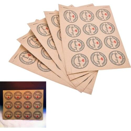 60x Paper Label Stickers Gifts Labels Paper Thank You Self-adhesive Stickers