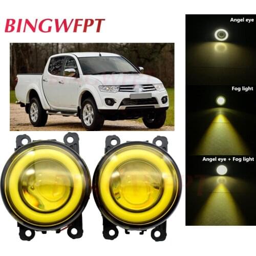Car Accessories LED Bulb Fog Light with Angel Eye For Mitsubishi L200 Triton Strada Hunter 2006-2014